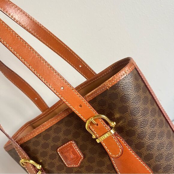 CELINE Vintage Bucket Bag Tote Shoulder Bag Monogram Linea Louise - Picture 2 of 16